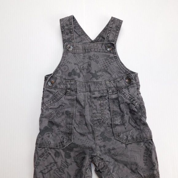 6-9 Months Gray Jersey Lined Gray Overalls - Picture 3 of 10